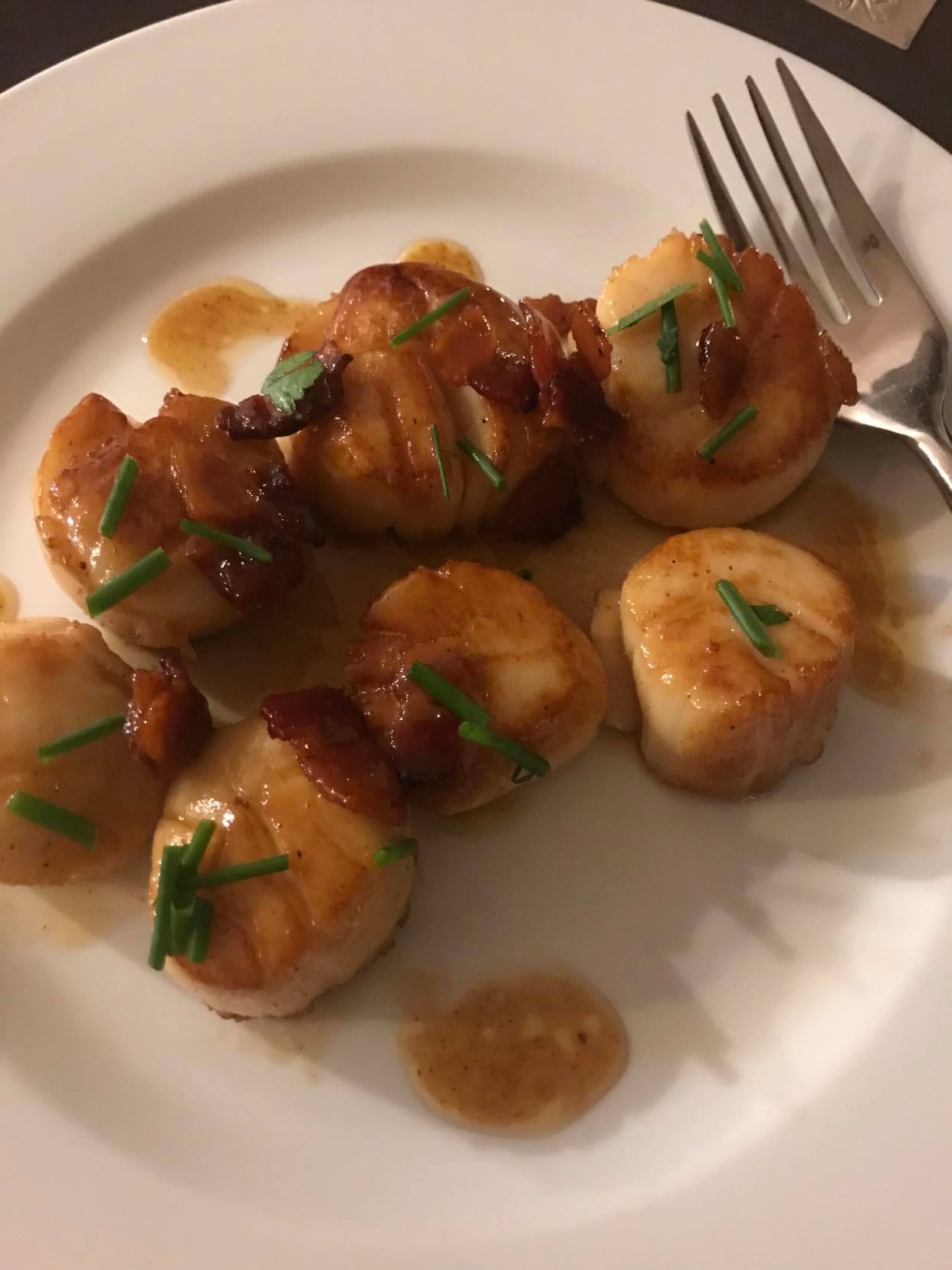 Seared Scallops with Maple Bacon Butter